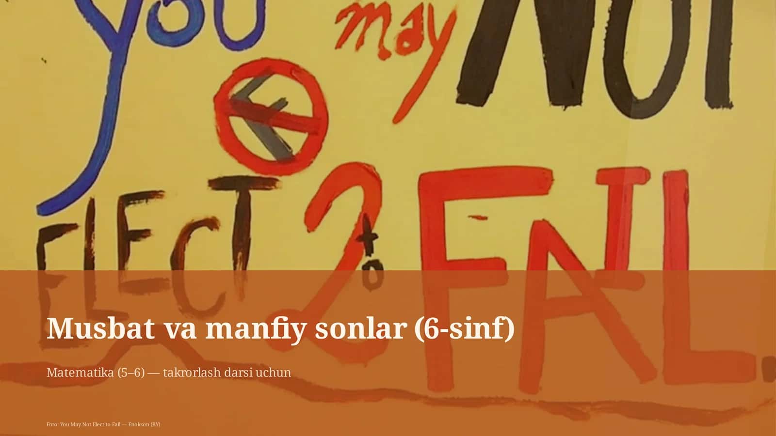Musbat va manfiy sonlar (6-sinf)