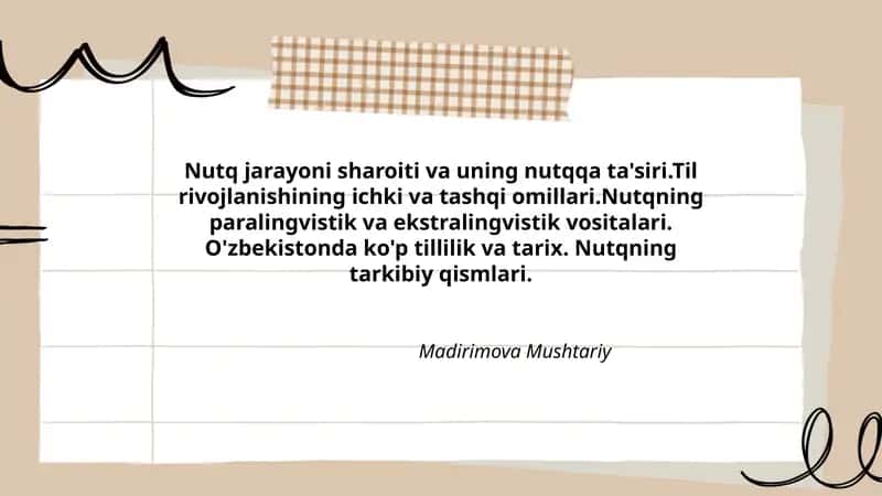 Nutqning Tarkibiy Qismlari