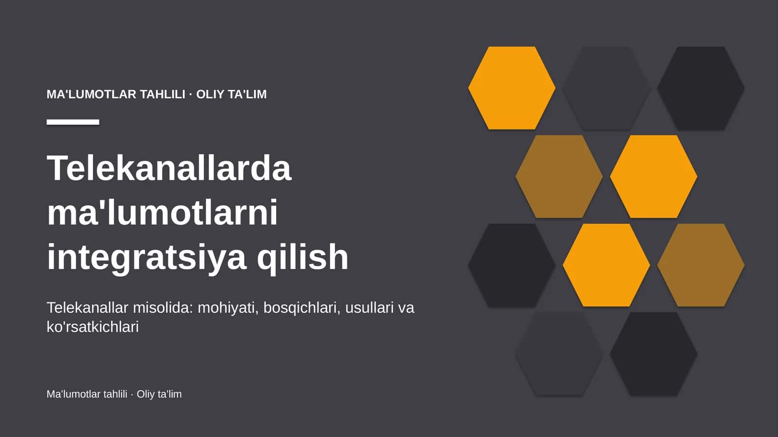Telekanallarda ma'lumotlarni integratsiya qilish
