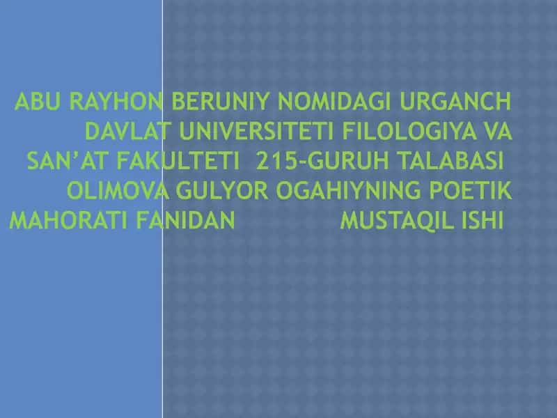 Ogahiyga bag’ishlangan Atoqli shoir tarixnavis maqolalar to’plami