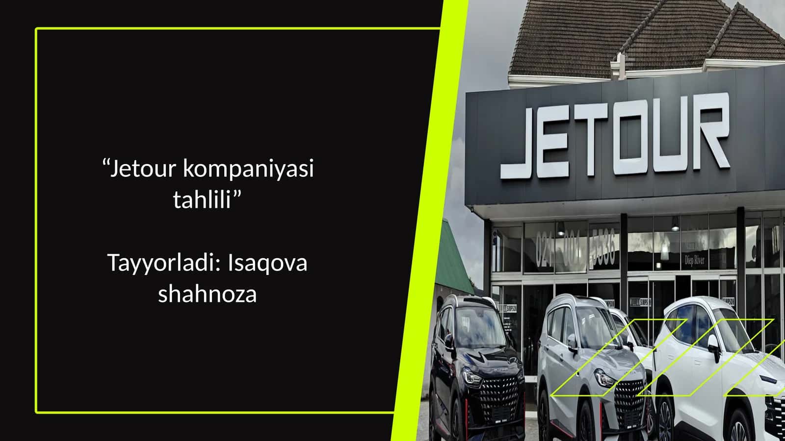 Jetour kompaniyasi tahlili