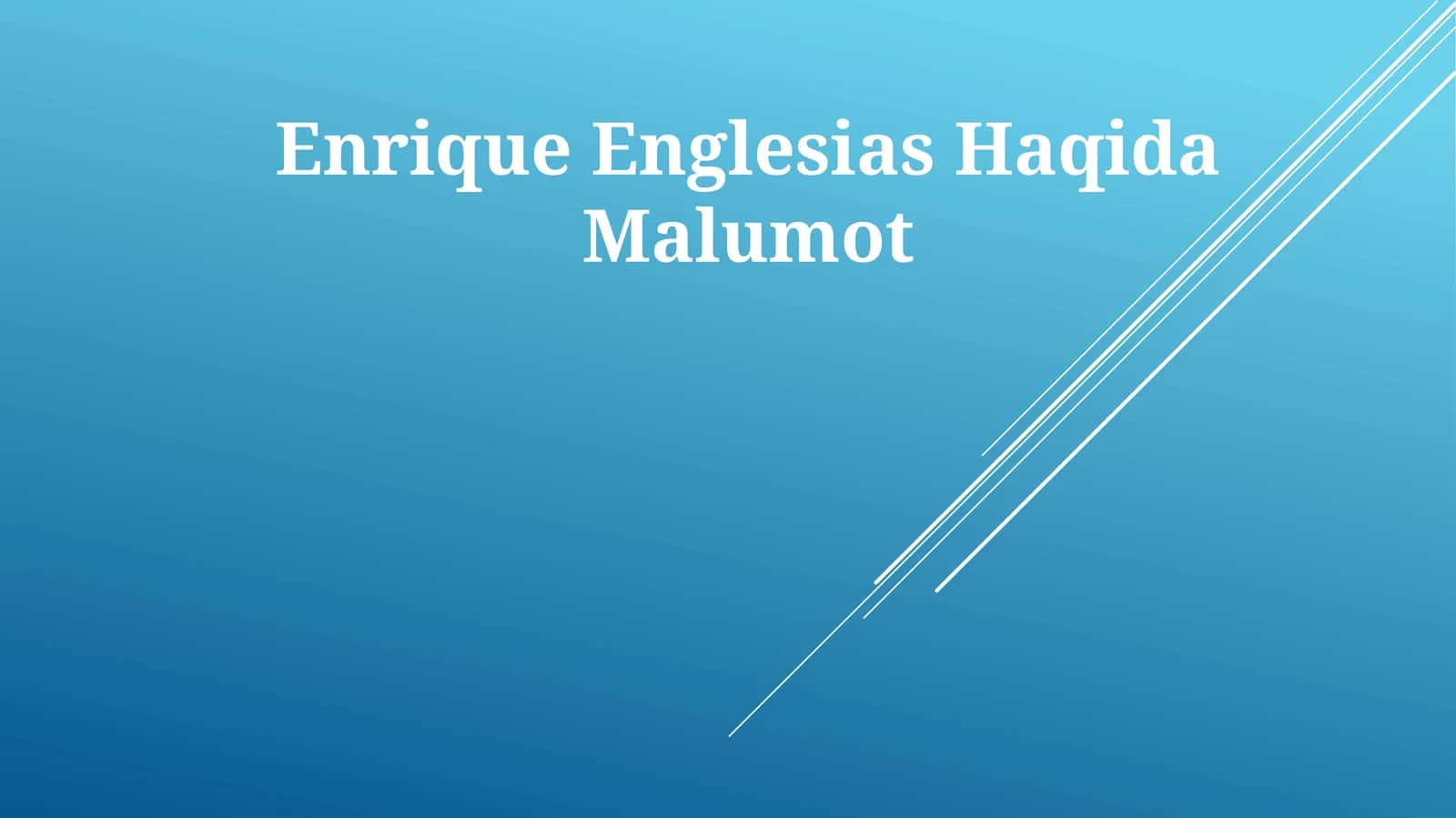 Enrique Englesias Haqida Malumot