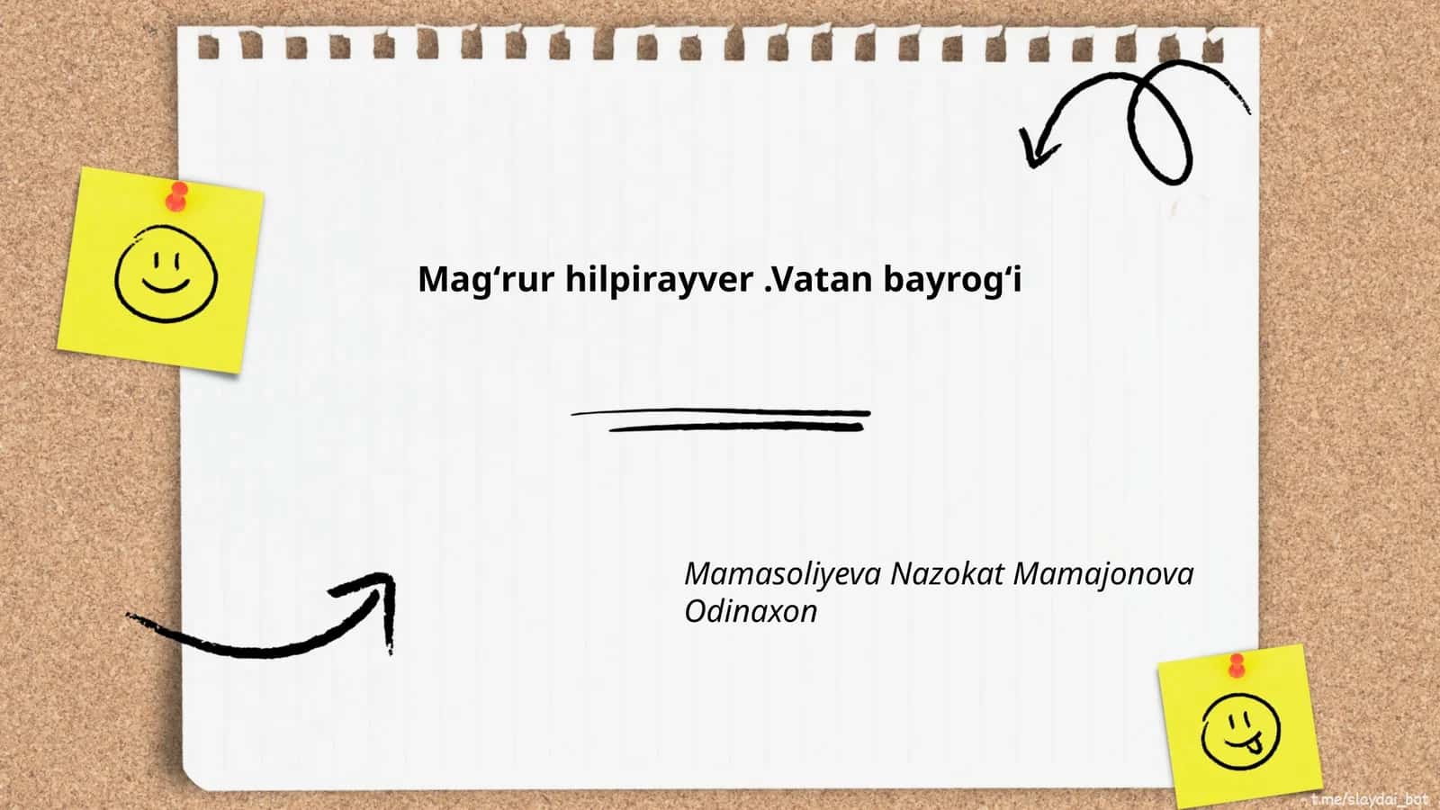 Magʻrur hilpirayver. Vatan bayrogʻi