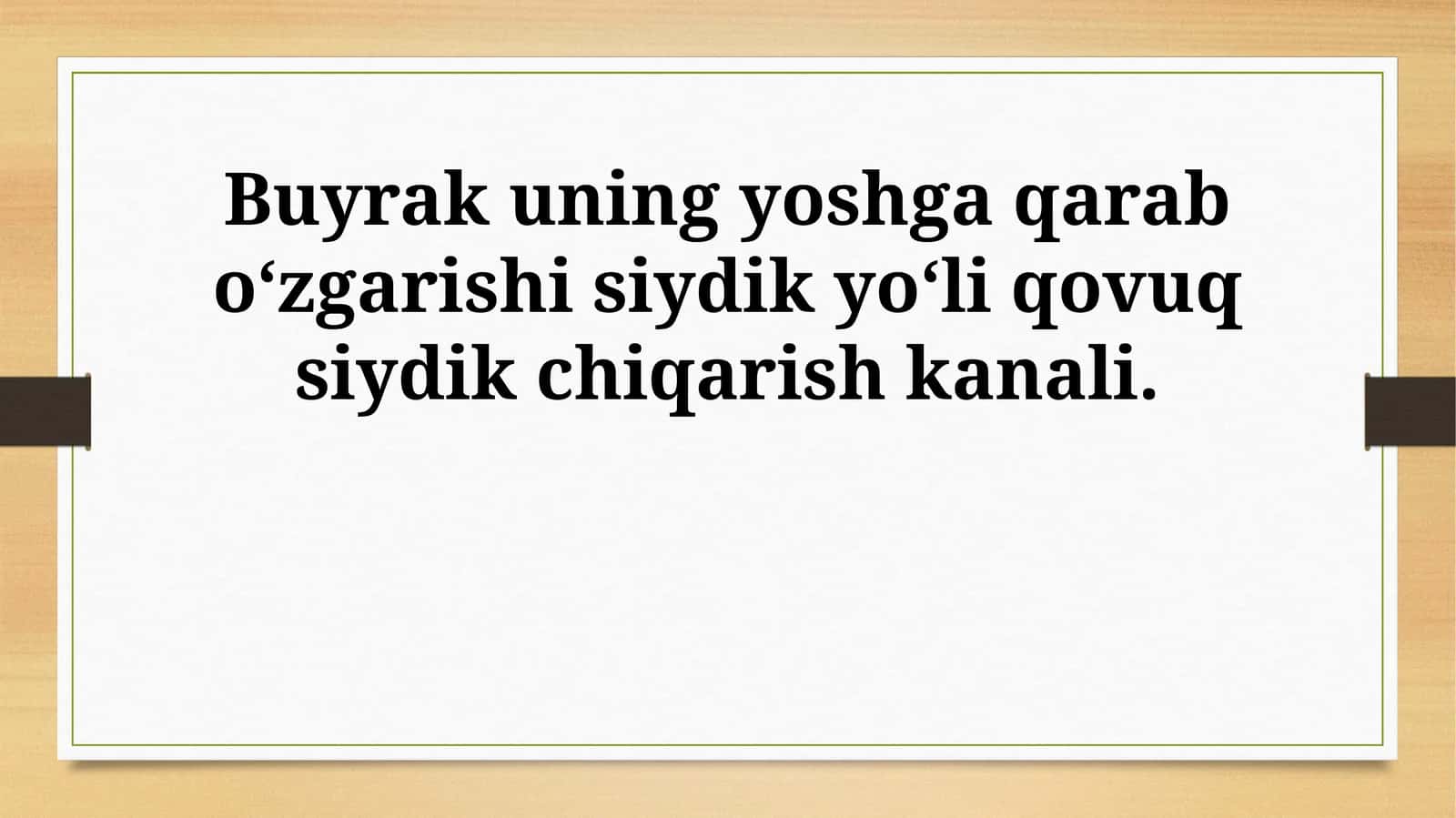 Buyrakning yoshga bog'liq o'zgarishlari