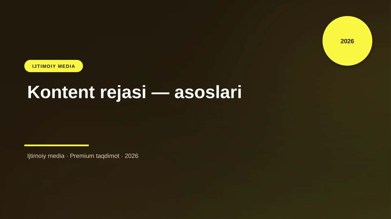 Kontent rejasi — asoslari