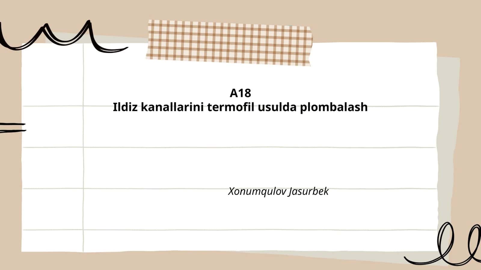 Termofil plombalash nazariy asoslari