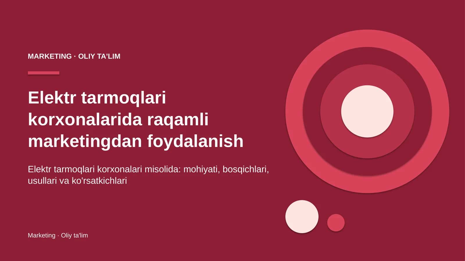 Elektr tarmoqlari korxonalarida raqamli marketingdan foydalanish
