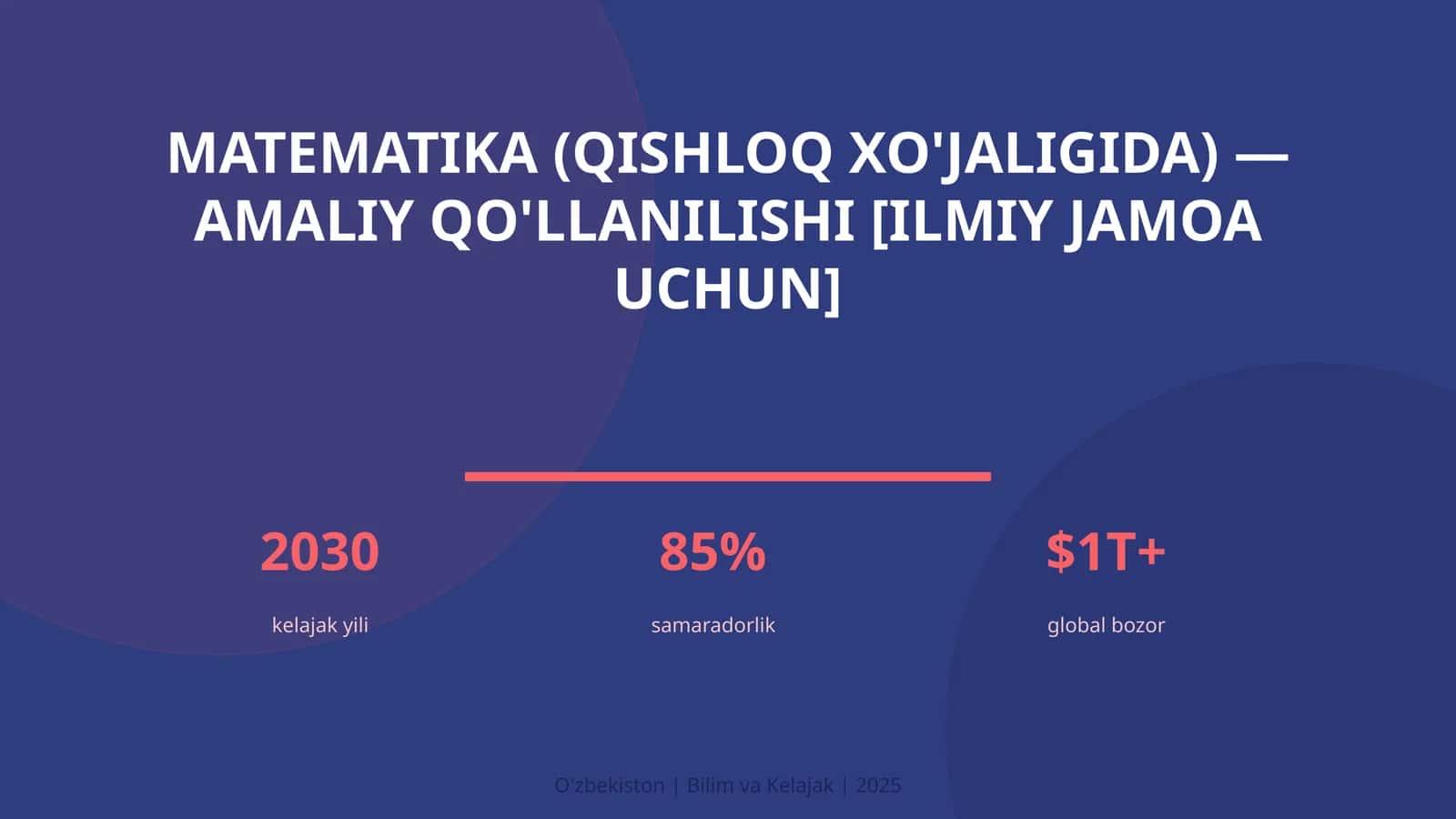 Matematika (qishloq xo'jaligida) — amaliy qo'llanilishi [ilmiy jamoa uchun]