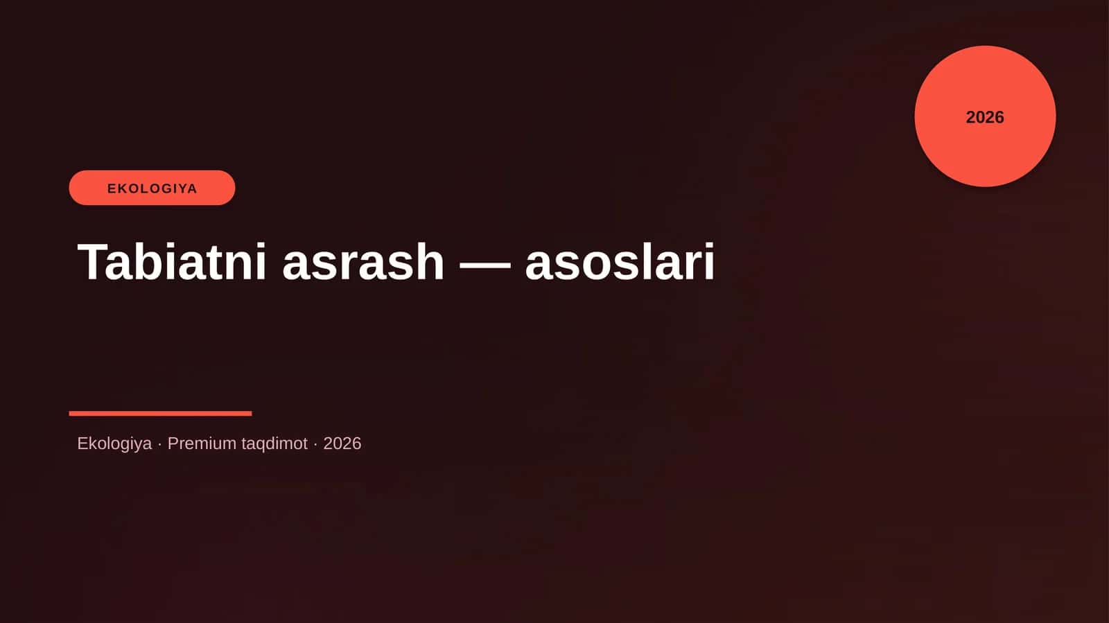 Tabiatni asrash — asoslari