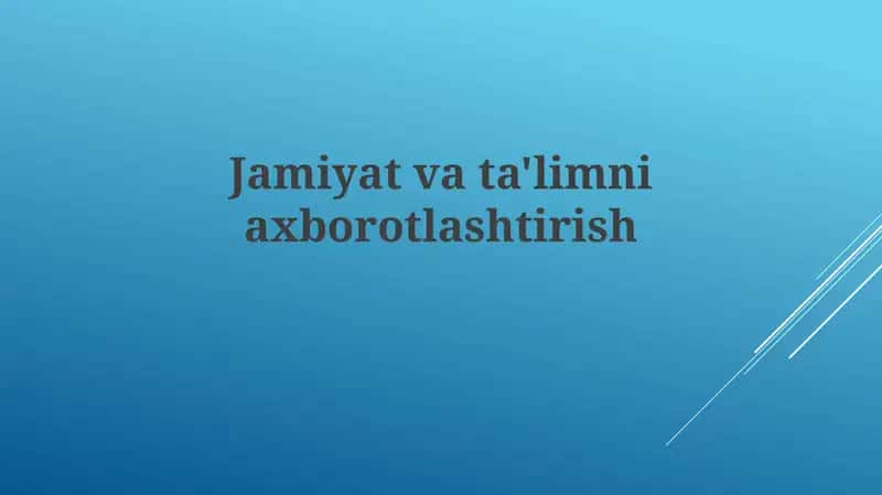 Axborotlashtirish ta’rifi