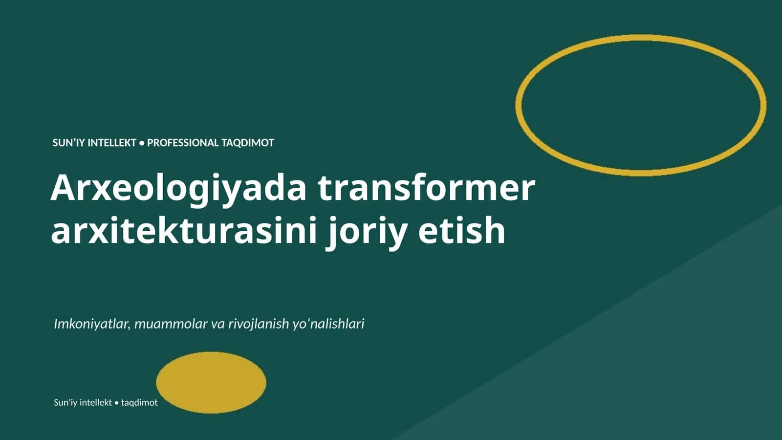 Arxeologiyada transformer arxitekturasini joriy etish