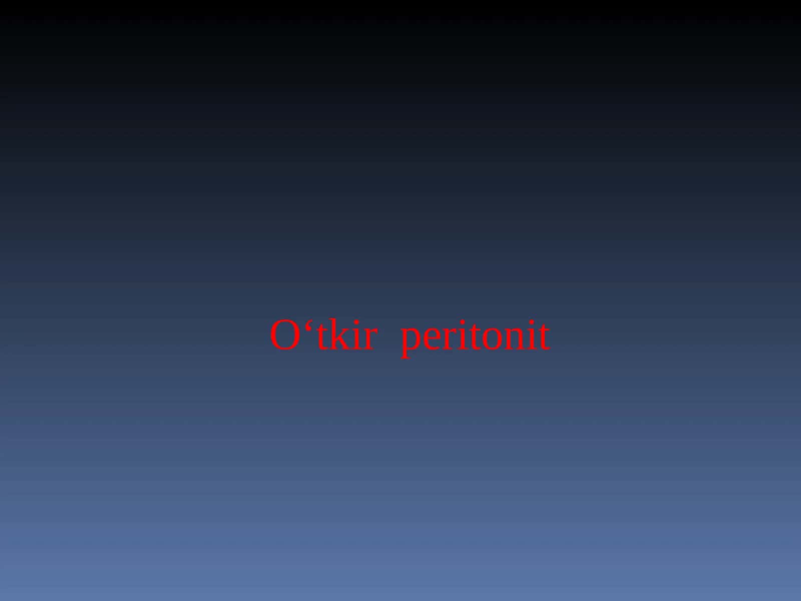 O‘tkir peritonit