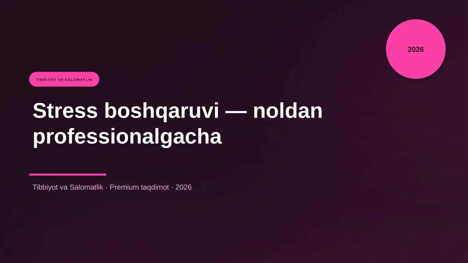 Stress boshqaruvi — noldan professionalgacha