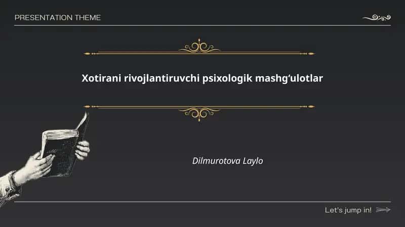 Xotirani rivojlantiruvchi psixologik mashg‘ulotlar
