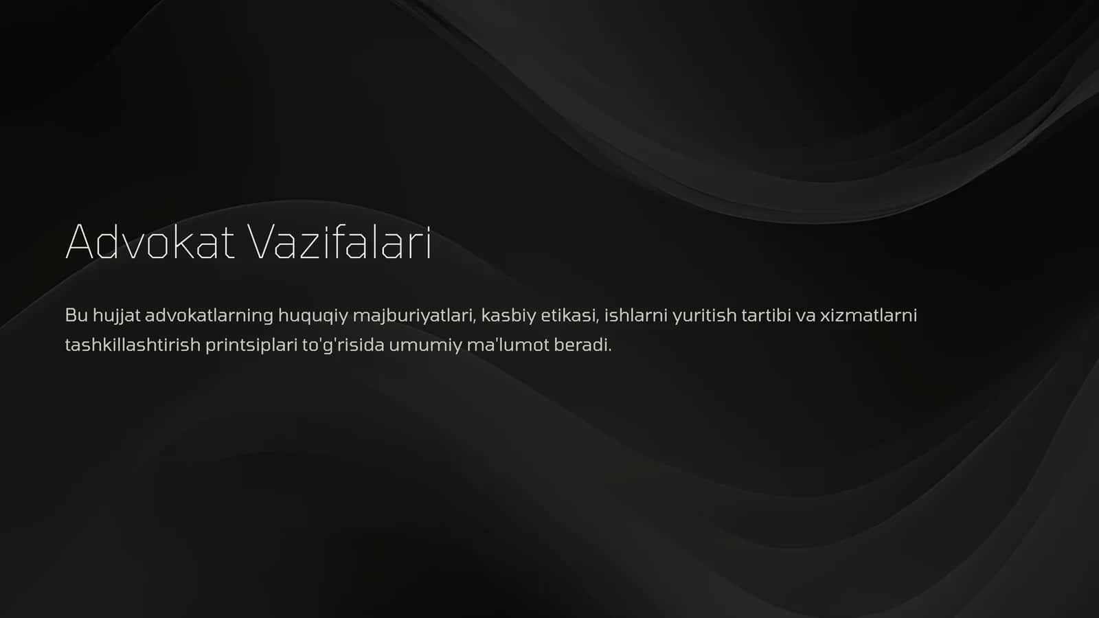 Advokat Vazifalari