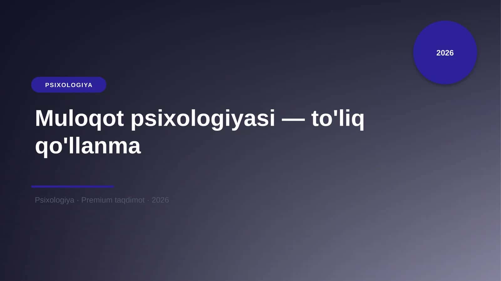 Muloqot psixologiyasi — to'liq qo'llanma