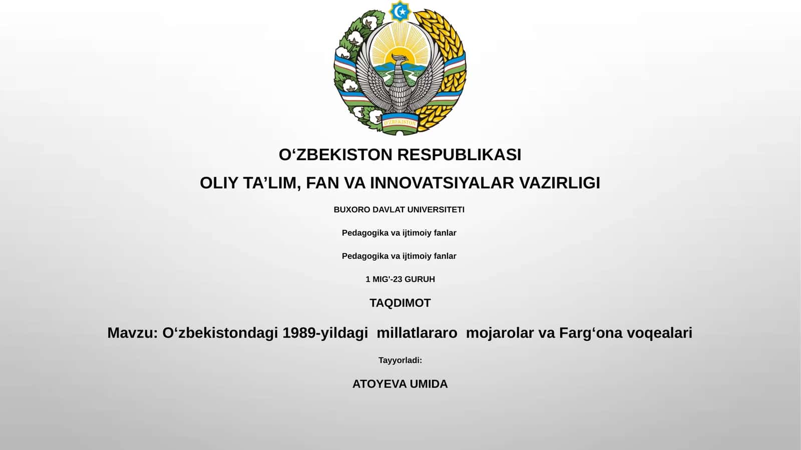 O‘zbekistondagi 1989-yildagi millatlararo mojarolar va Farg‘ona voqealari