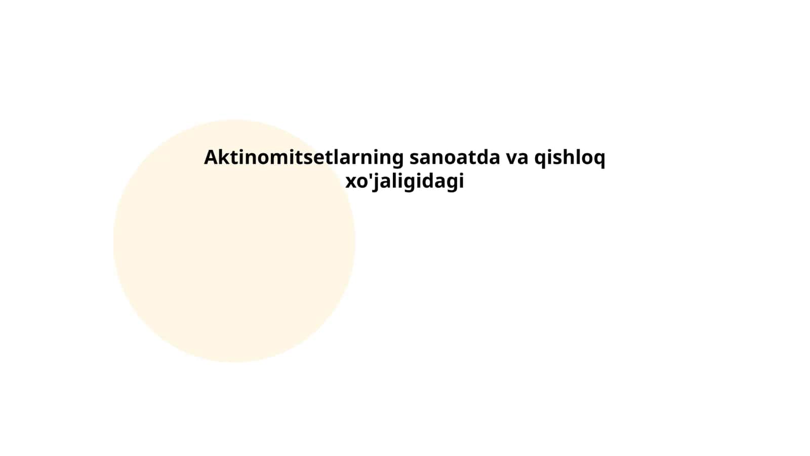 Aktinomitsetlarning sanoatda va qishloq xo'jaligidagi