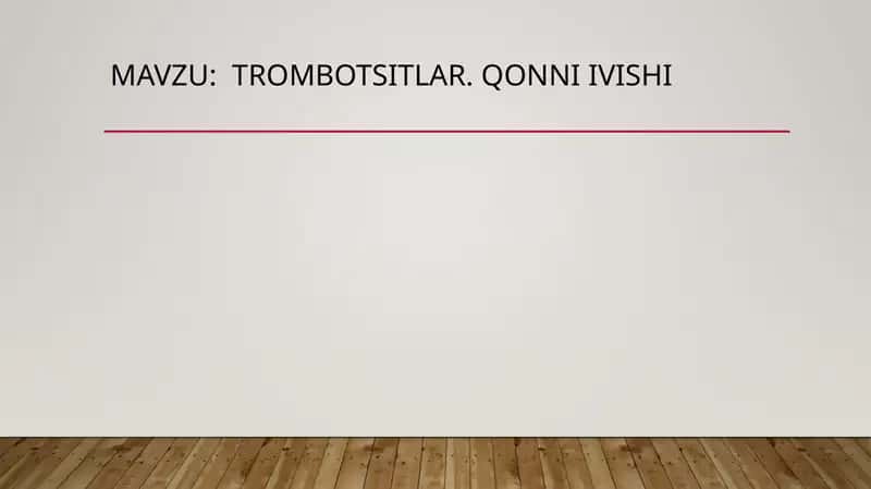 trombotsitlar. Qonni ivishi
