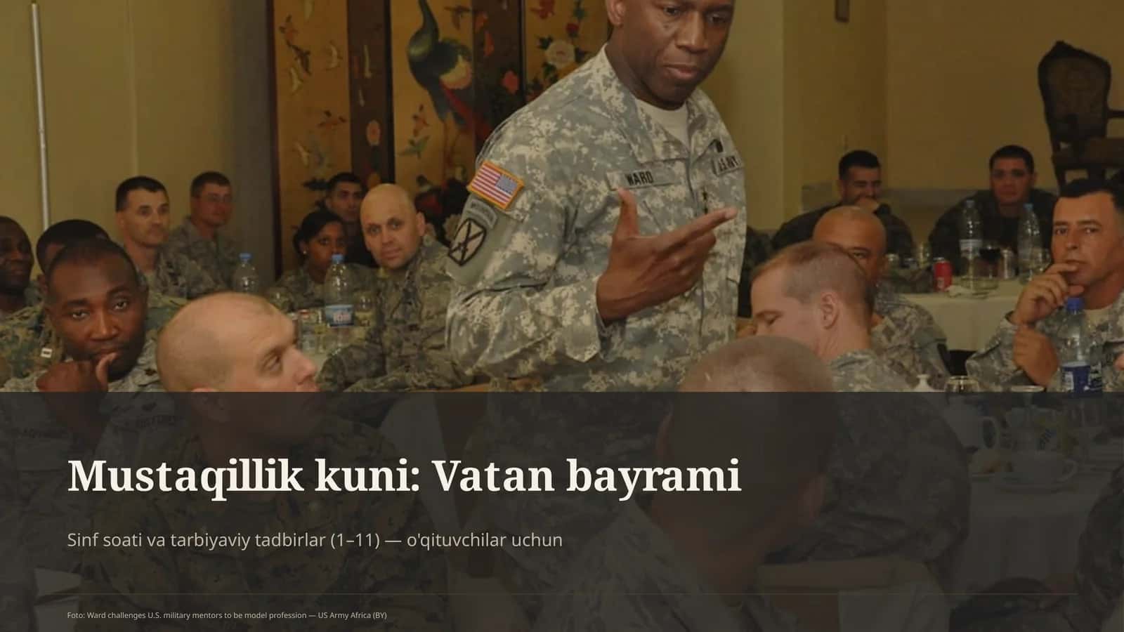 Sinf soati va tarbiyaviy tadbirlar (1-11) - o'qituvchilar uchun