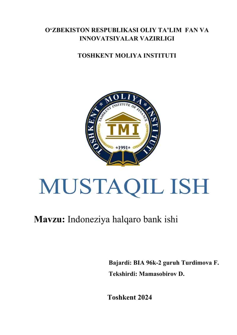 Indoneziya halqaro bank ishi