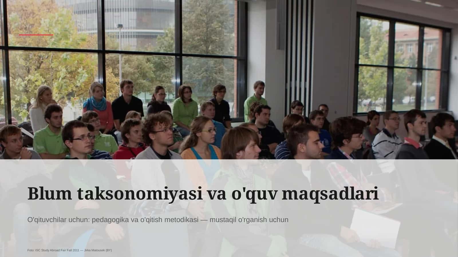 Blum taksonomiyasi va o'quv maqsadlari