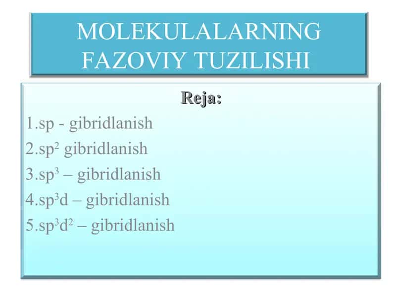 Molekulalarning fazoviy tuzilishi