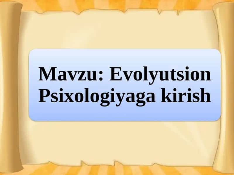Evolyutsion Psixologiyaga kirish