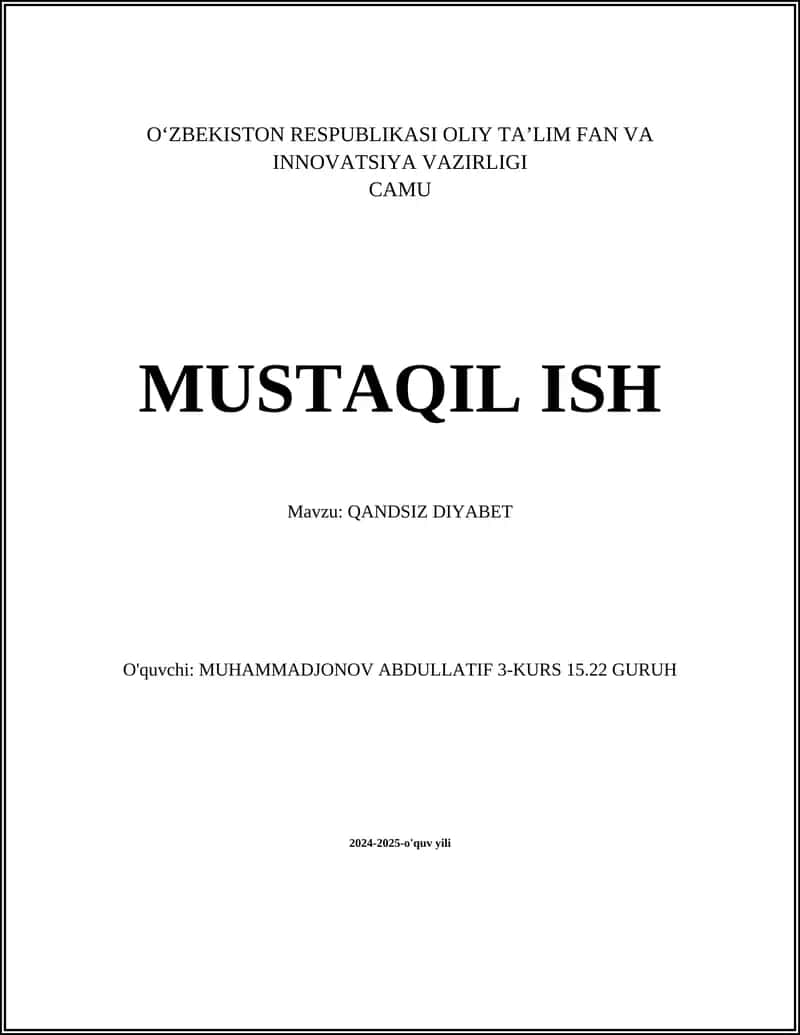 QANDSIZ DIYABET