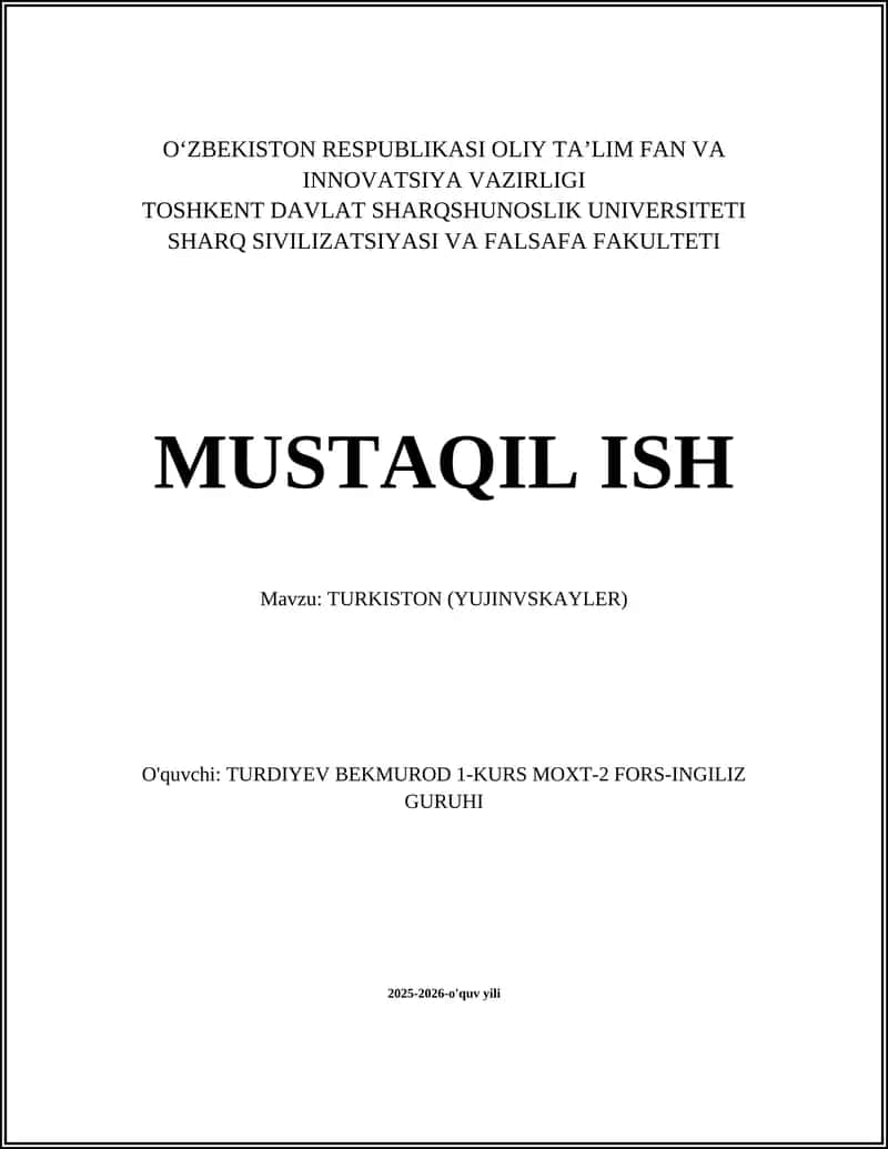 Turkiston (Yujinvskayler)