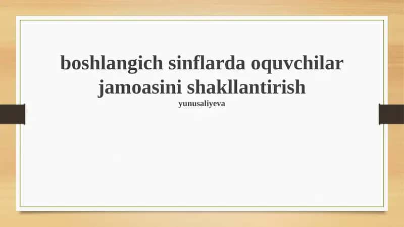 Jamoa tuzishning asoslari