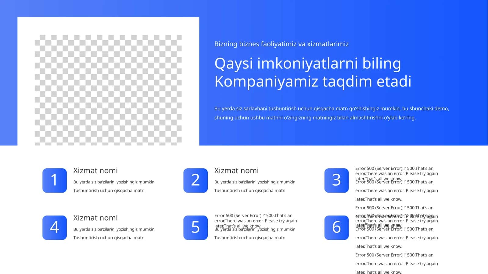 6 Bosqichli Xizmatlar Ko'rsatish va Mijozlar Bilan Ishlash Taqdimoti (10 Slayd)