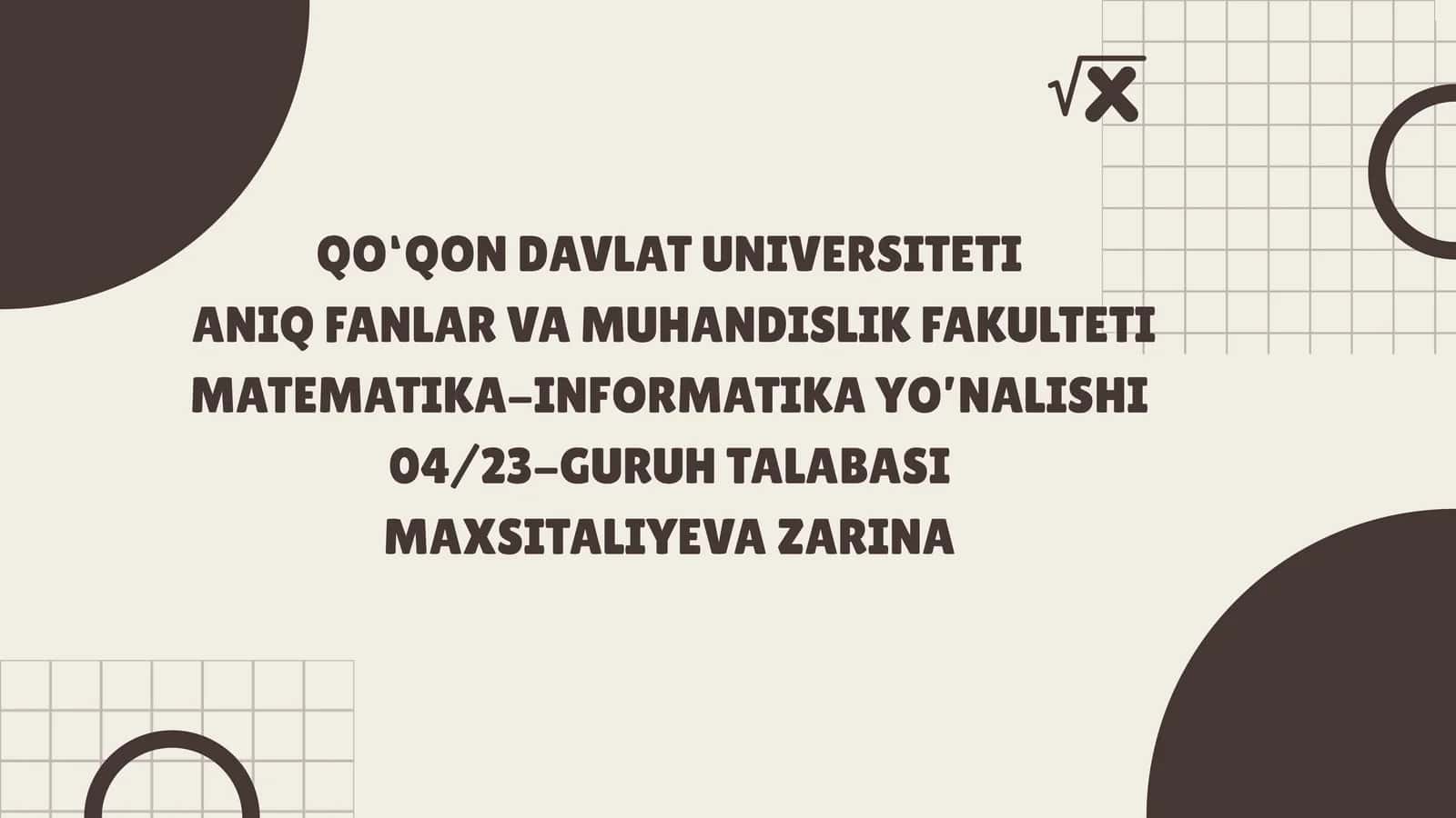 Tebranishlar Mat analizda ishlatilishi