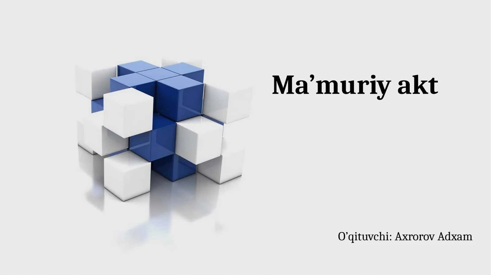 Ma’muriy akt