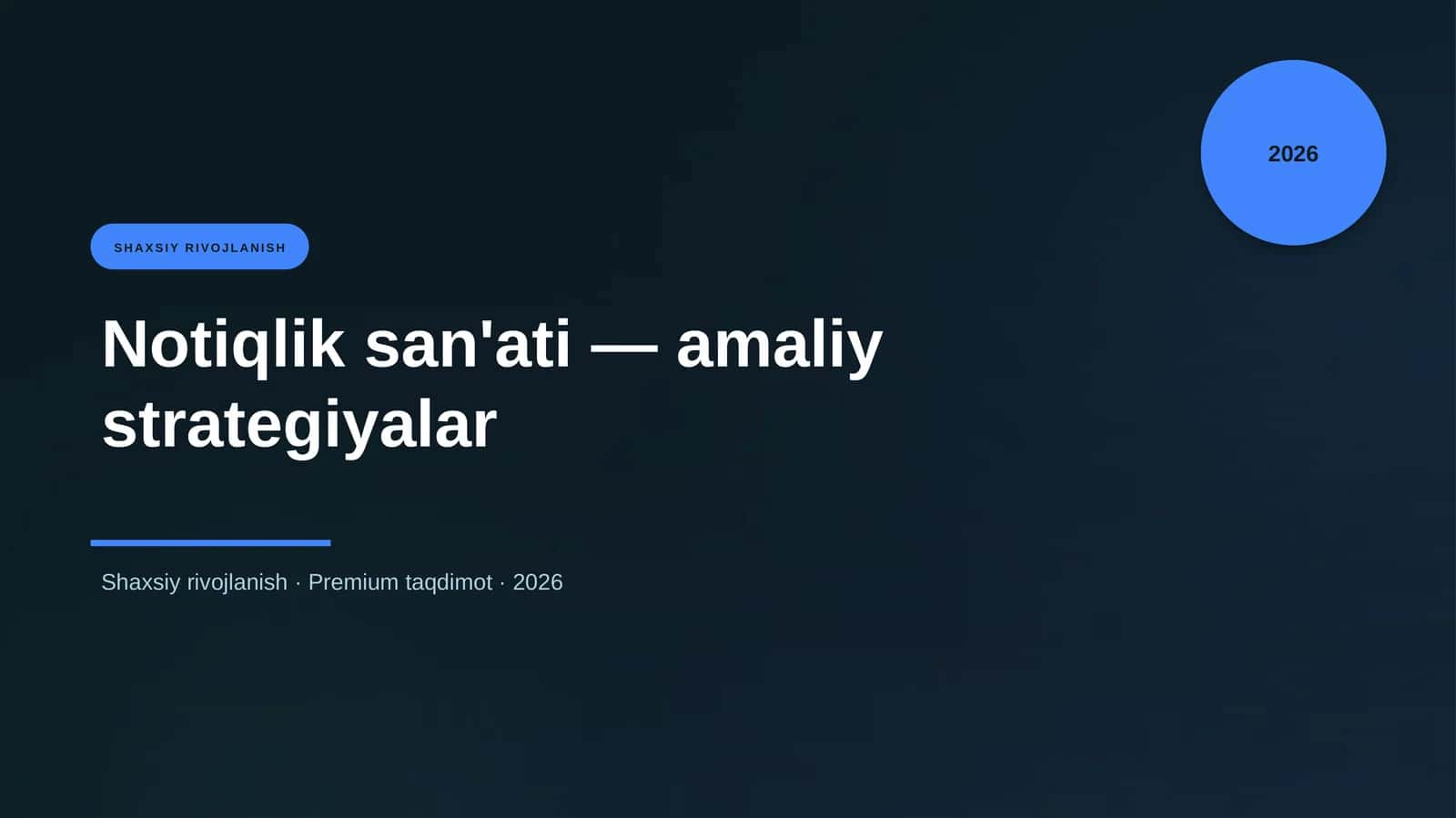 Notiqlik san'ati — amaliy strategiyalar