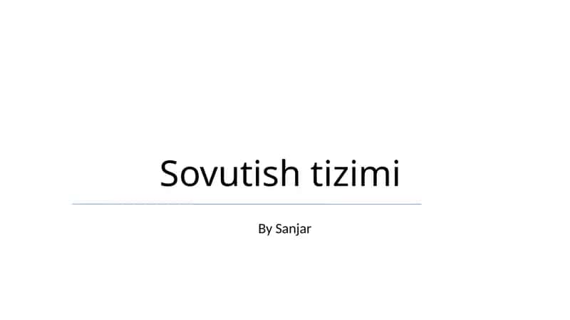 Sovutish Tizimi