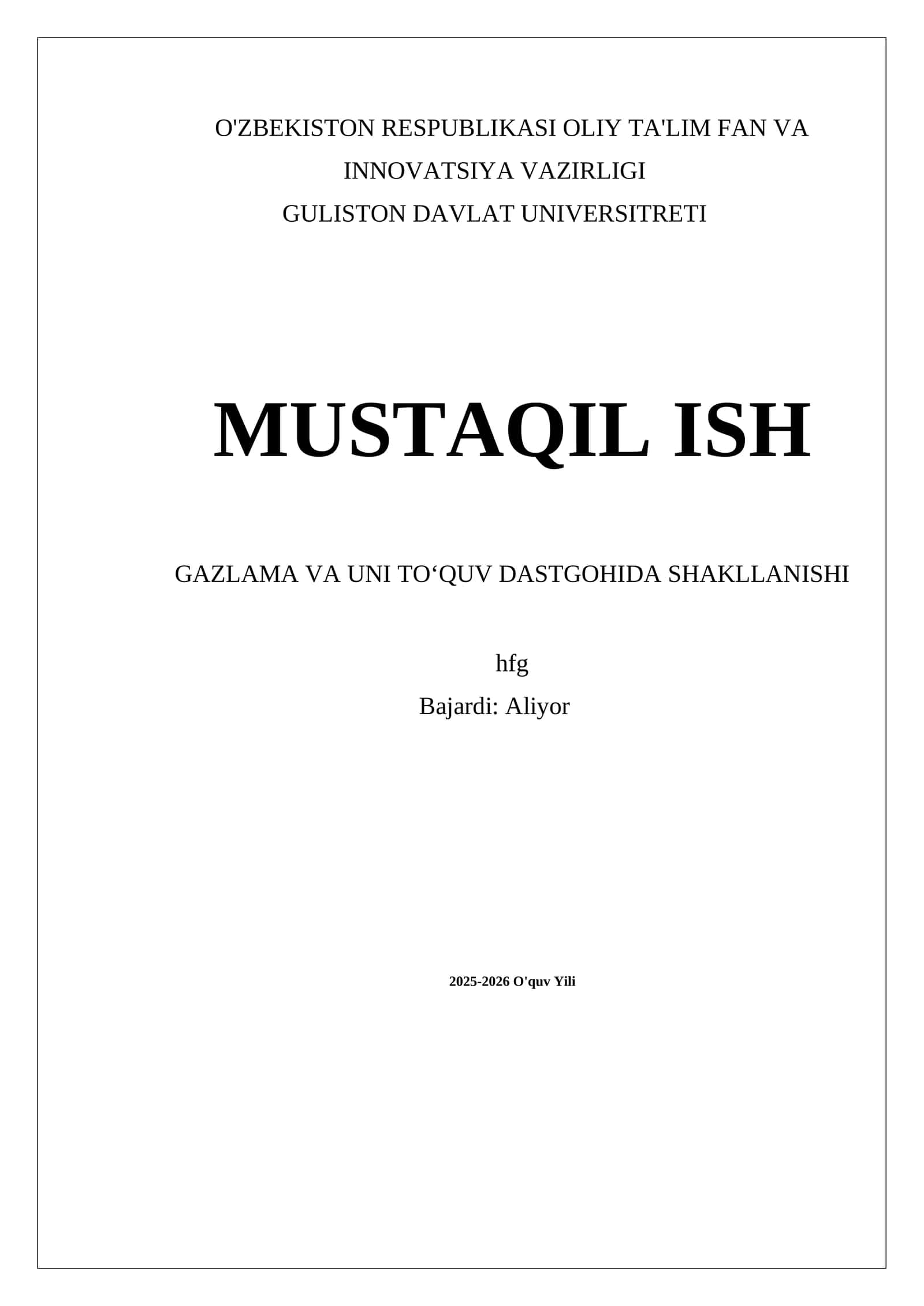 Gazlama va uni toʻquv dastgohida shakllanishi
