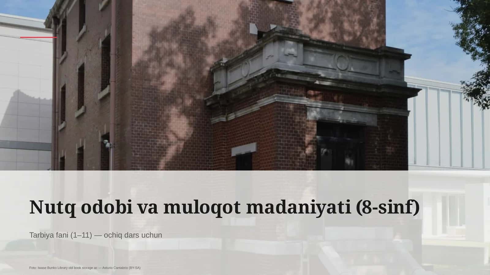 Nutq odobi va muloqot madaniyati (8-sinf)