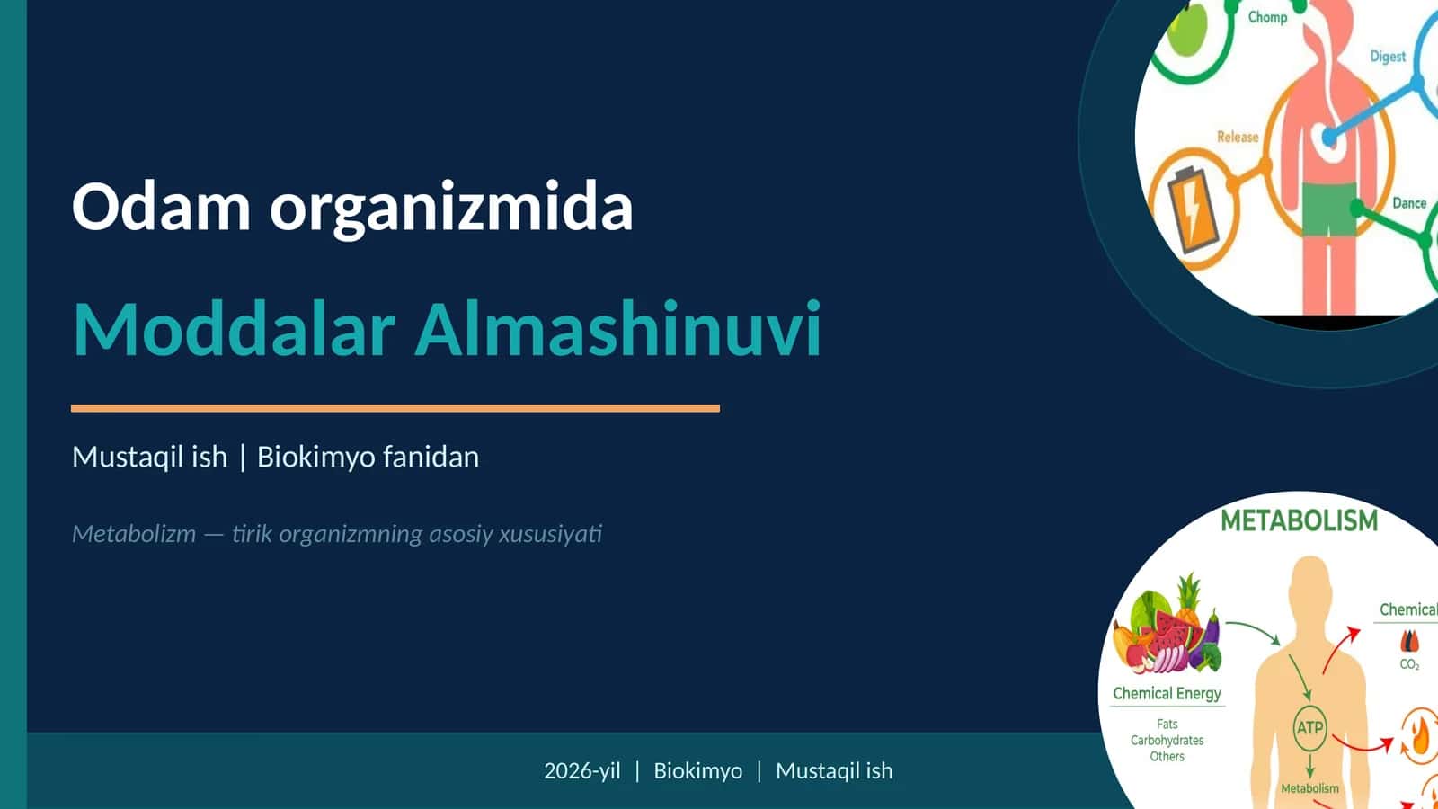 Odam organizmida moddalar almashinuvi