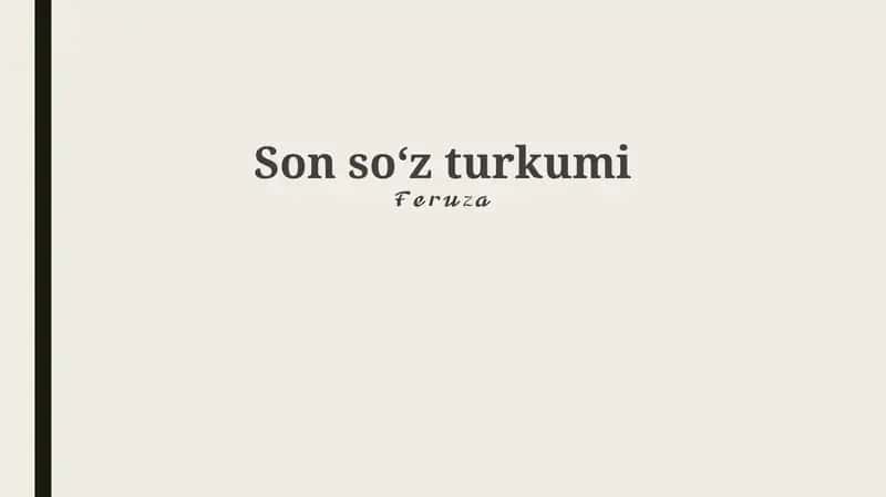 So'z turkumlari