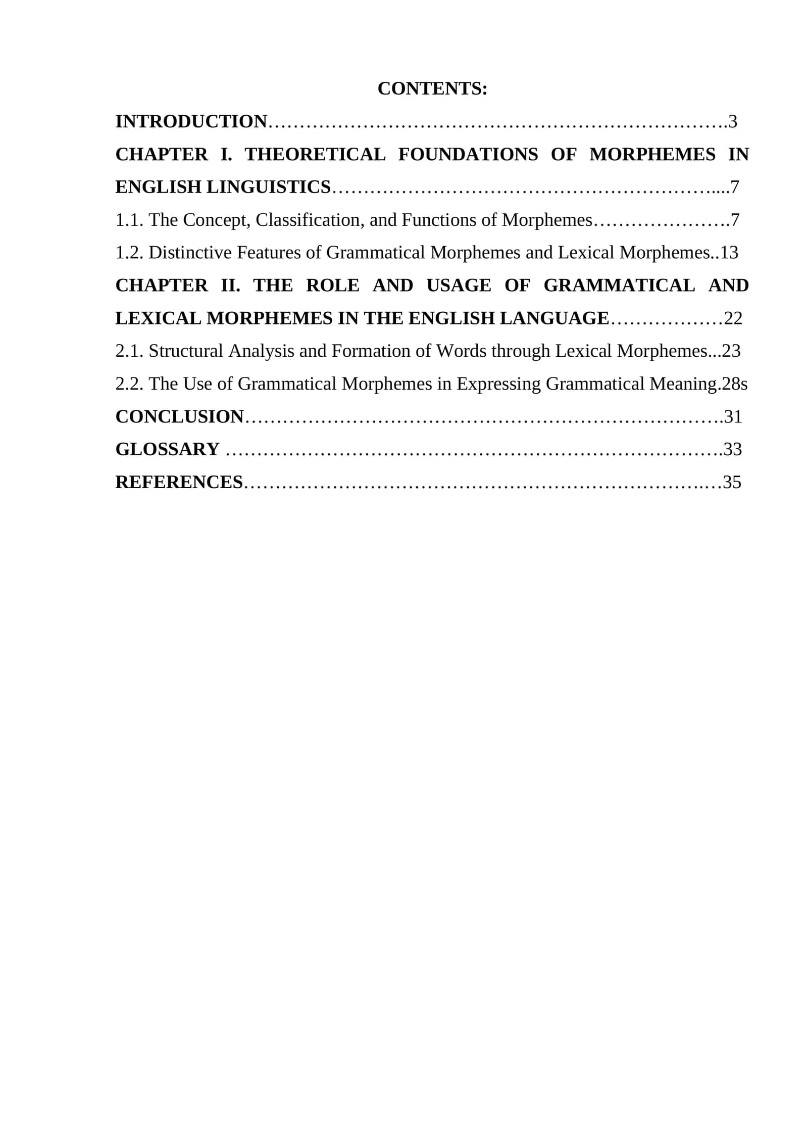 Grammatical Morphemes and Lexical Morphemes