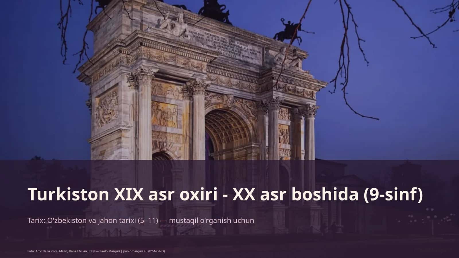 Turkiston XIX asr oxiri - XX asr boshida (9-sinf)