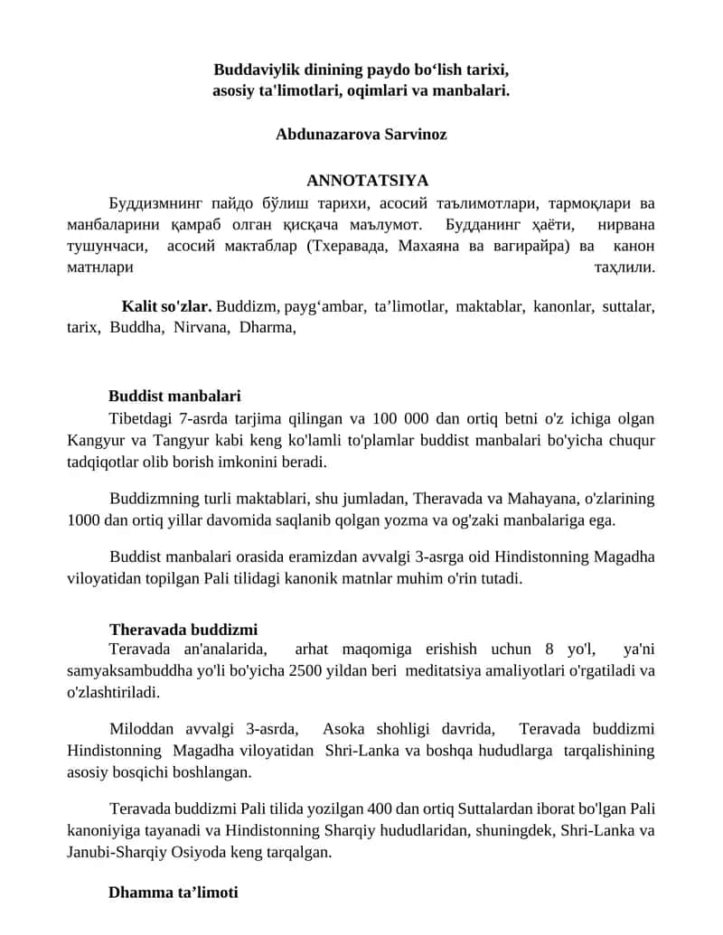 Buddaviylik dinining paydo bo‘lish tarixi