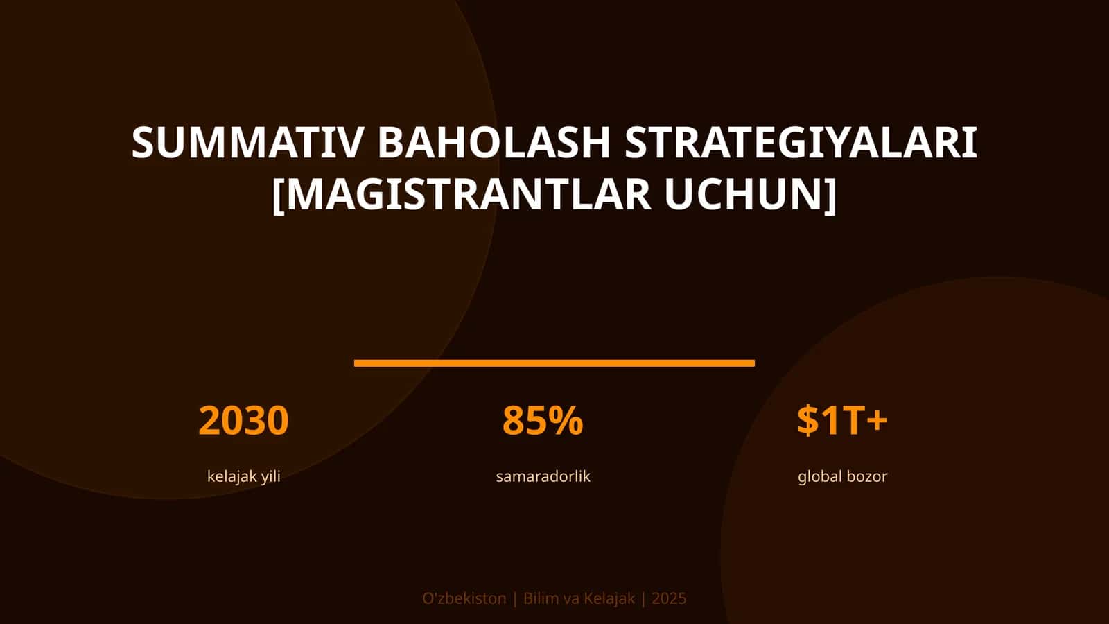 Summativ baholash strategiyalari [magistrantlar uchun]