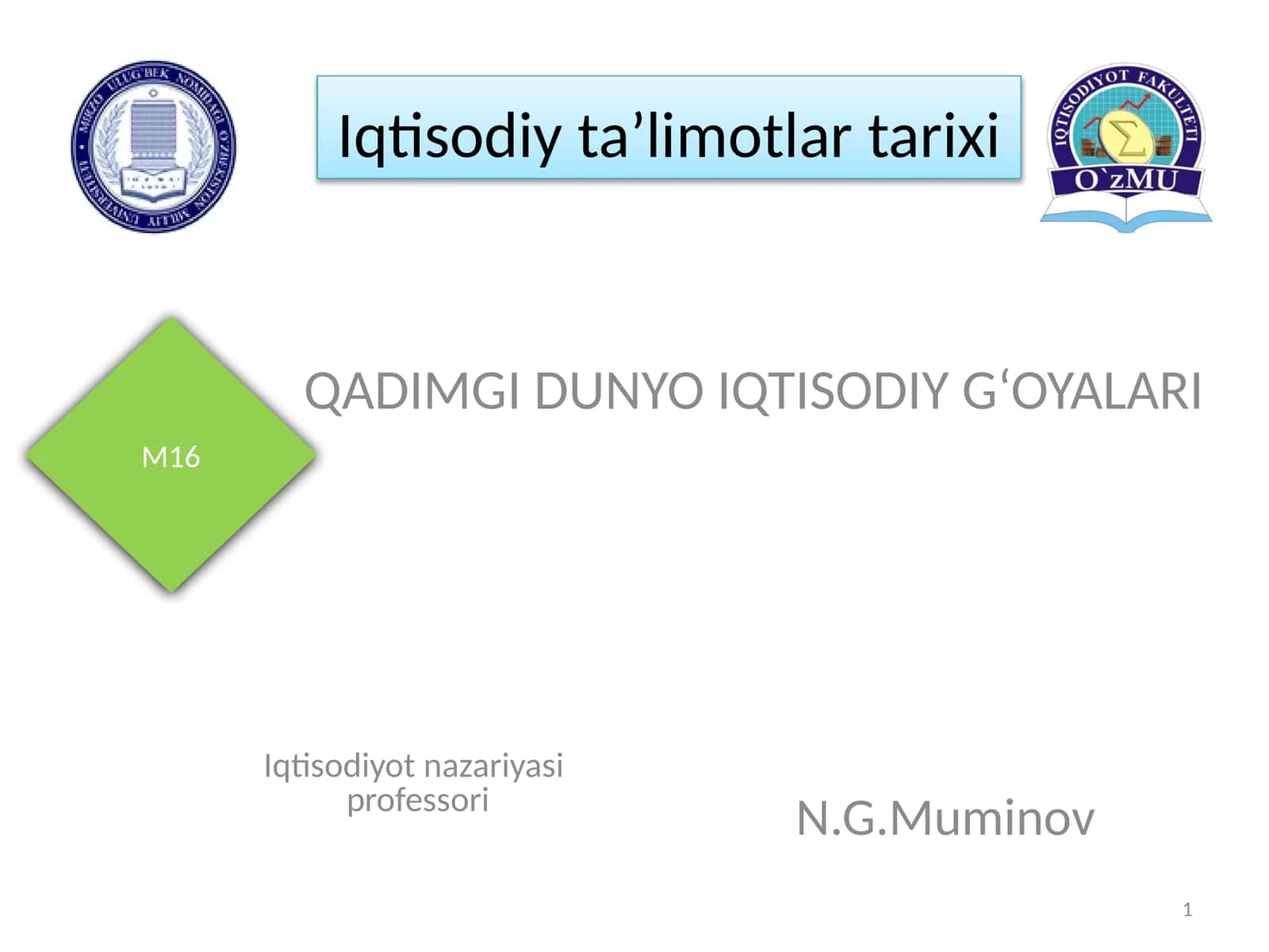 QADIMGI DUNYO IQTISODIY G‘OYALARI