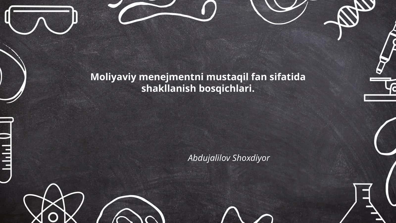 Moliyaviy menejmentning rivojlanish tarixi