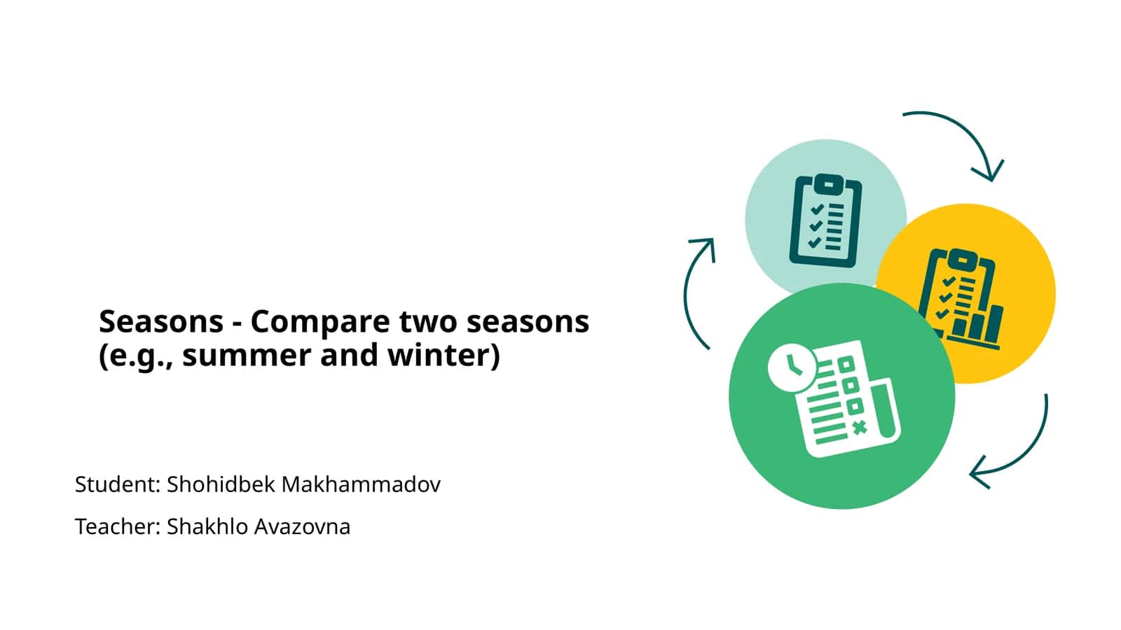 Seasons - Compare two seasons (e.g., summer and winter)