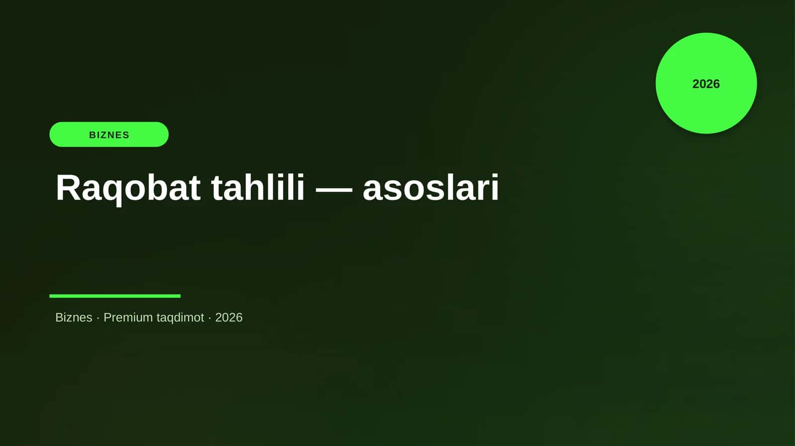 Raqobat tahlili — asoslari