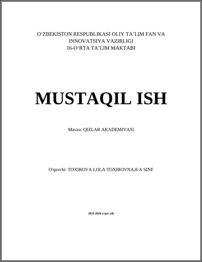 QIZLAR AKADEMIYASI