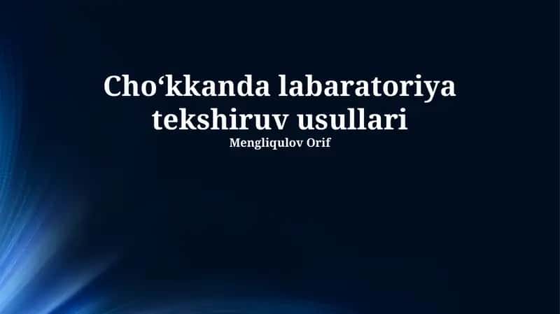 Laboratoriya Sinov Usullari